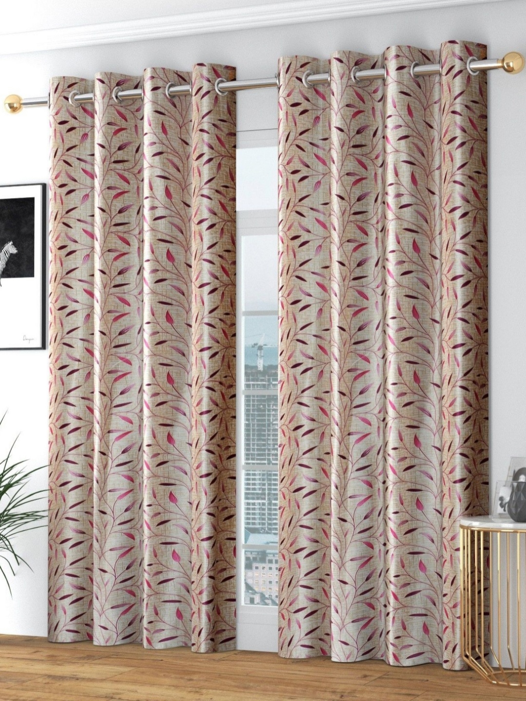 

Galaxy Home Decor Pink Set of 2 Window Curtain