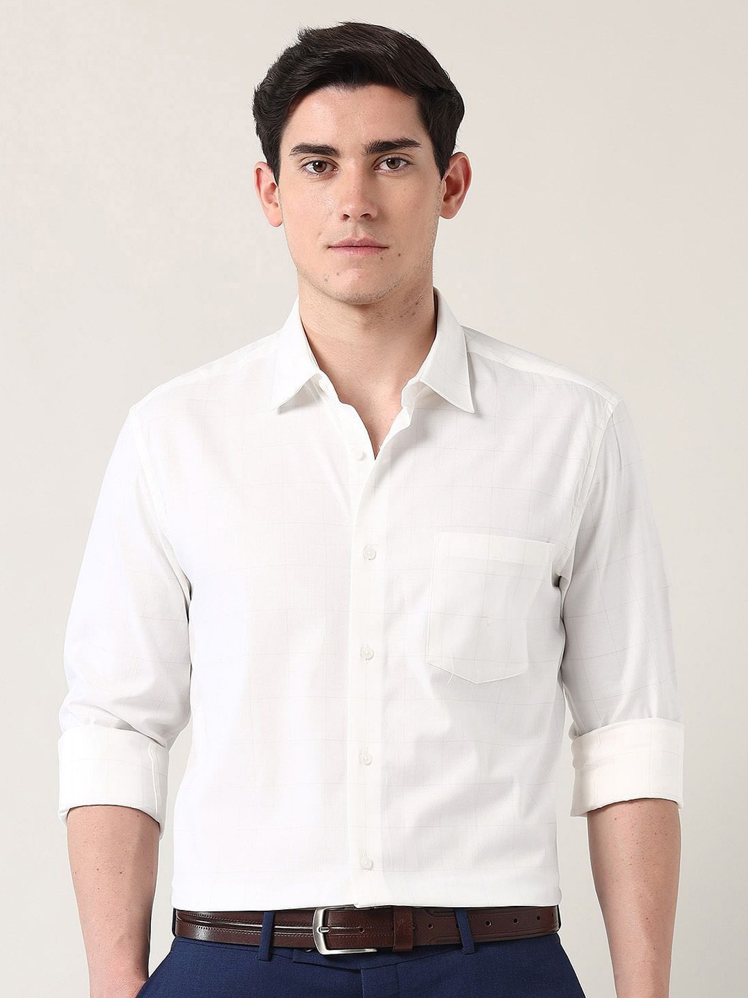

AD By Arvind Men Classic Slim Fit Opaque Casual Shirt, White