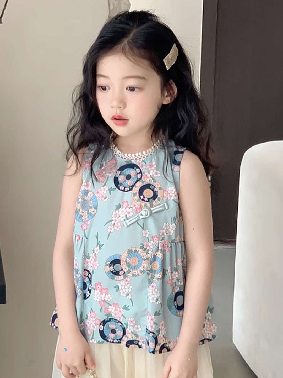 

LULU & SKY Floral Print Top, Blue