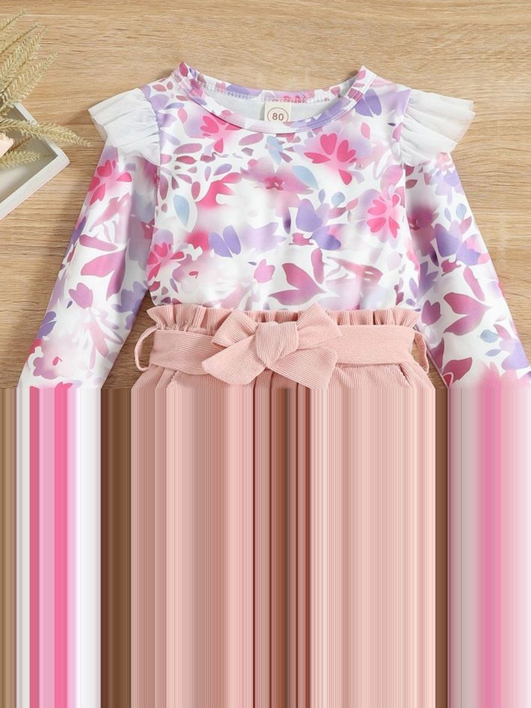 

LULU & SKY Girls Printed Top with Skirt, Pink