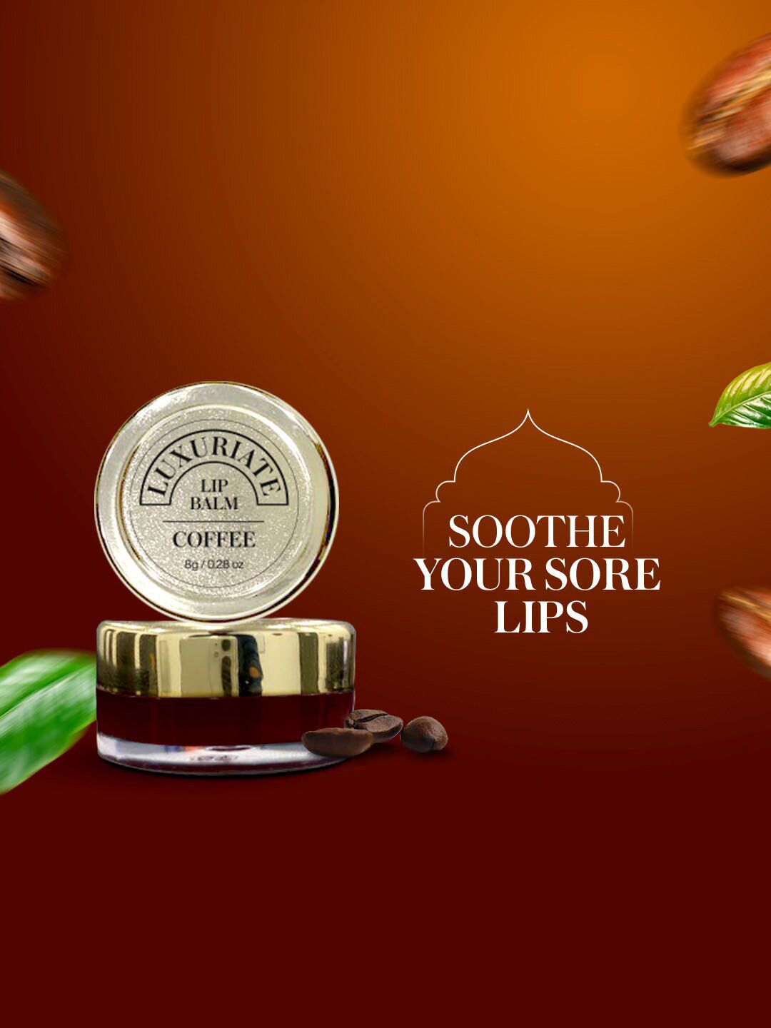 

LUXURIATE Coffee Lip Balm with Jojoba Oil & Shea Butter - 8g, Brown