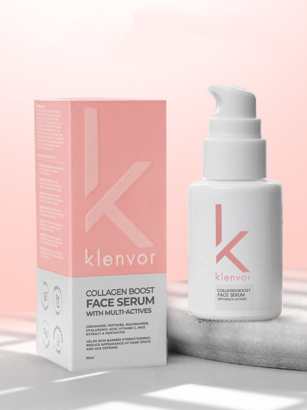 

KLENVOR Collagen Boost With Multi Actives Vitamin C Serum - 30 ml, White