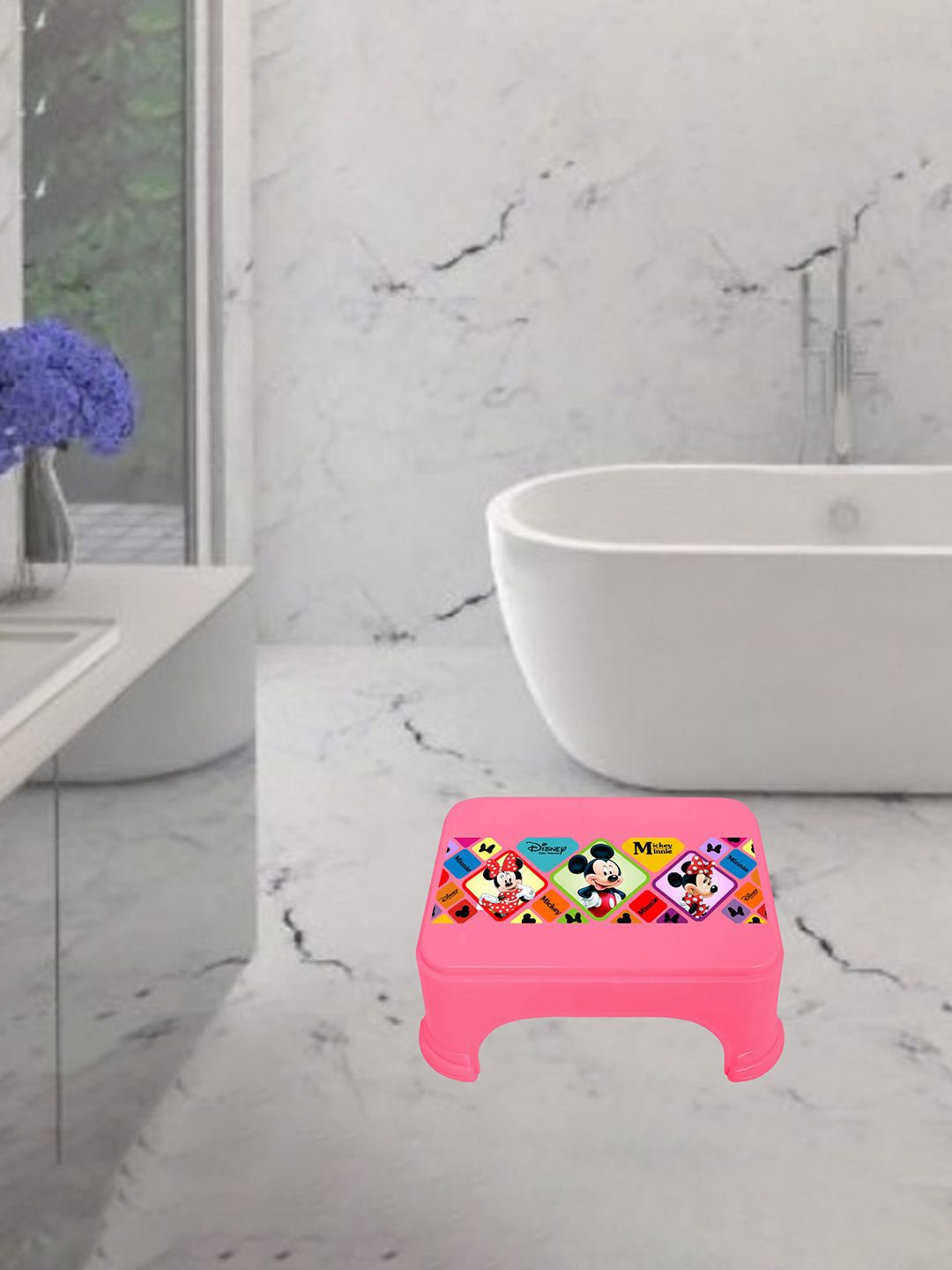 

Kuber Industries Pink & Blue Abstract Plastic Bath Accessories Set