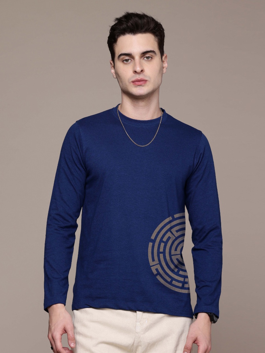 

Moda Rapido Men Printed T-shirt, Blue