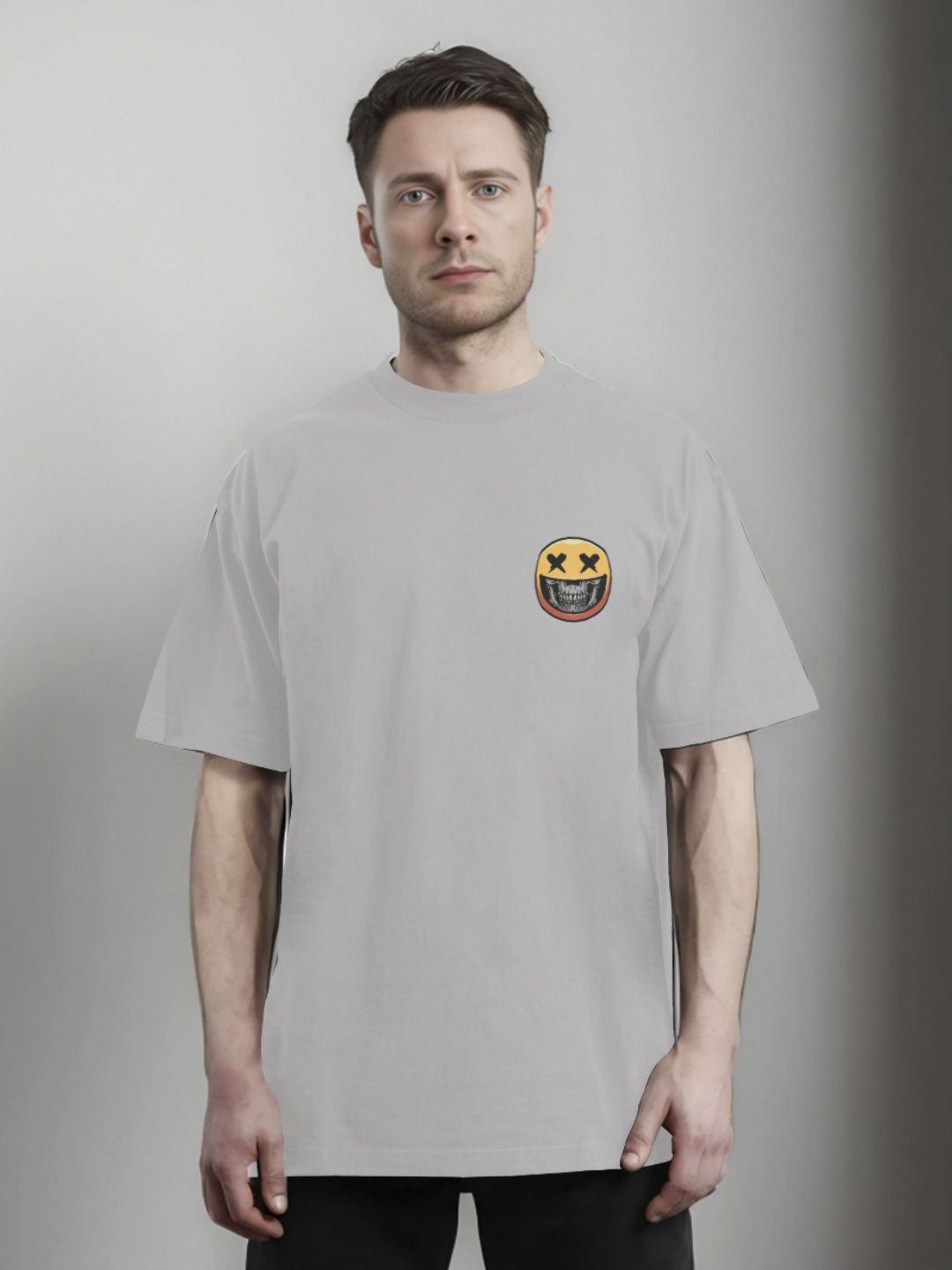 

Moda Rapido Men Printed Applique T-shirt, Grey