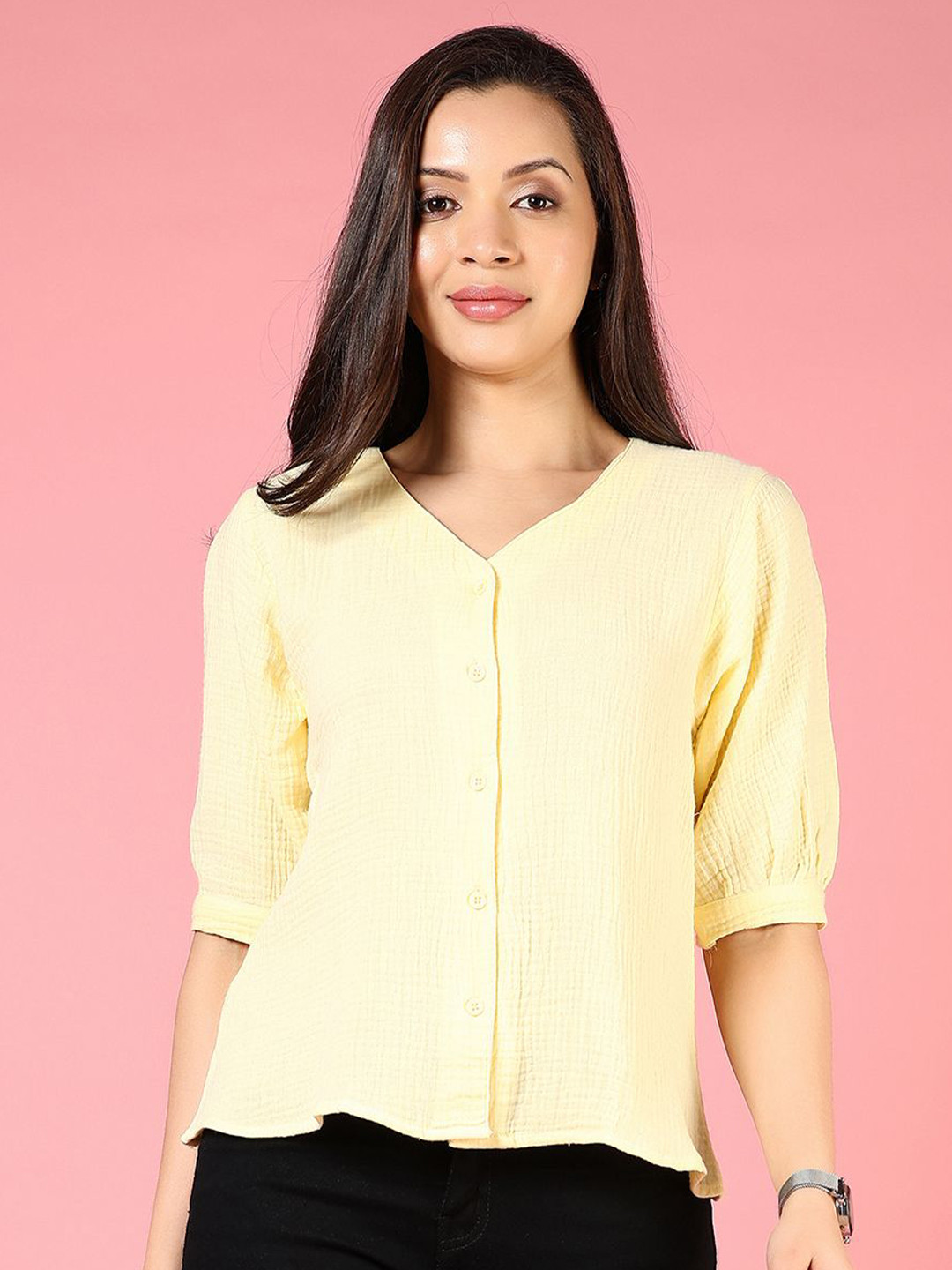 

V-Mart Cotton Top, Yellow