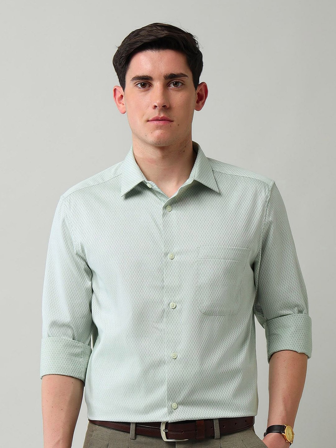 

AD By Arvind Men Classic Slim Fit Opaque Casual Shirt, Green