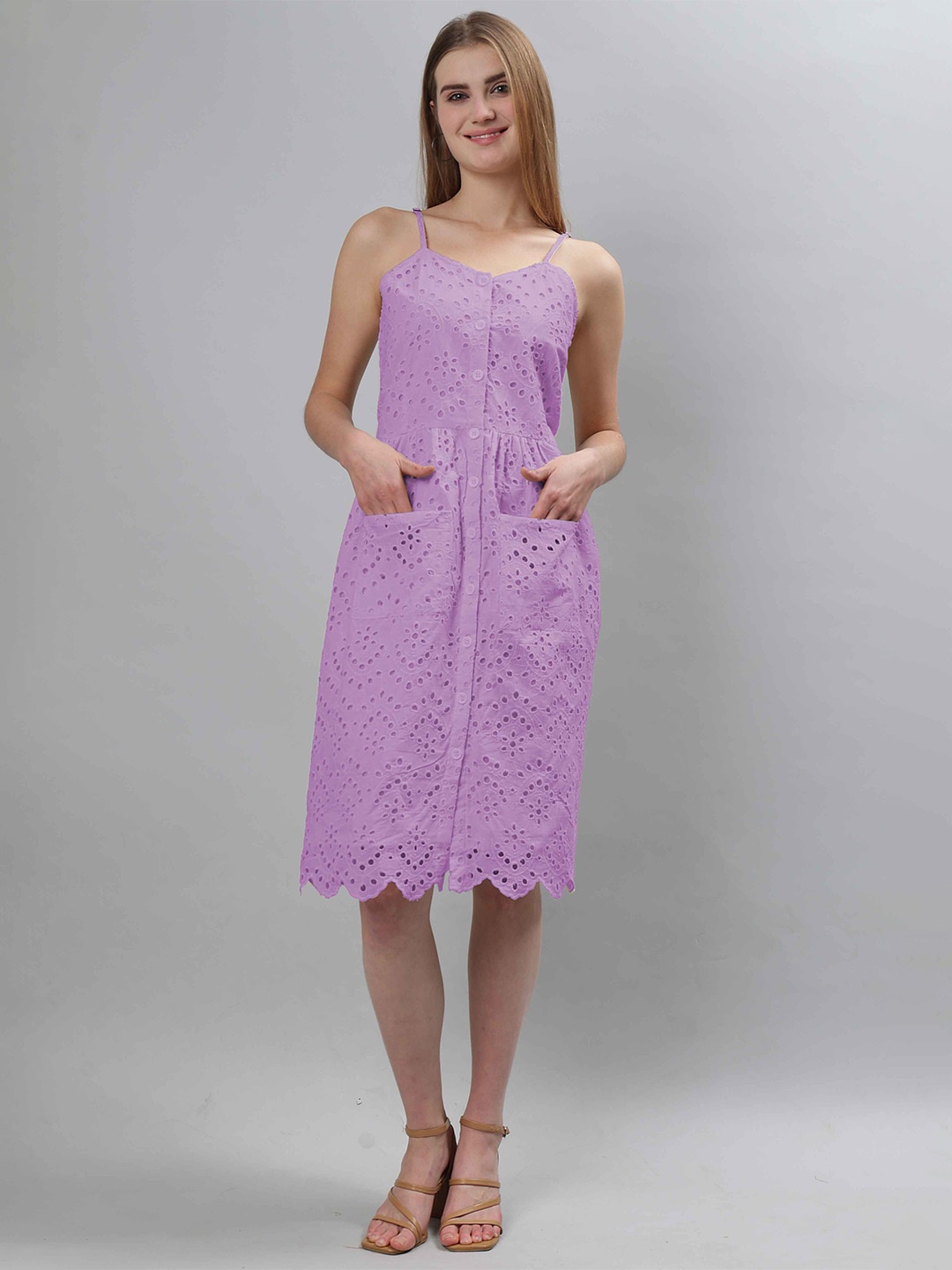 

ETRAANA Fit & Flare Midi Dress, Lavender
