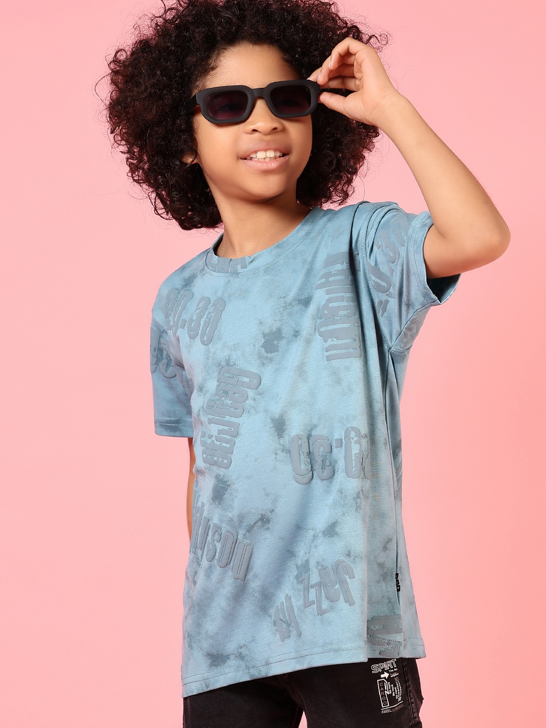 

V-Mart Boys Printed Extended Sleeves Pockets T-shirt, Blue