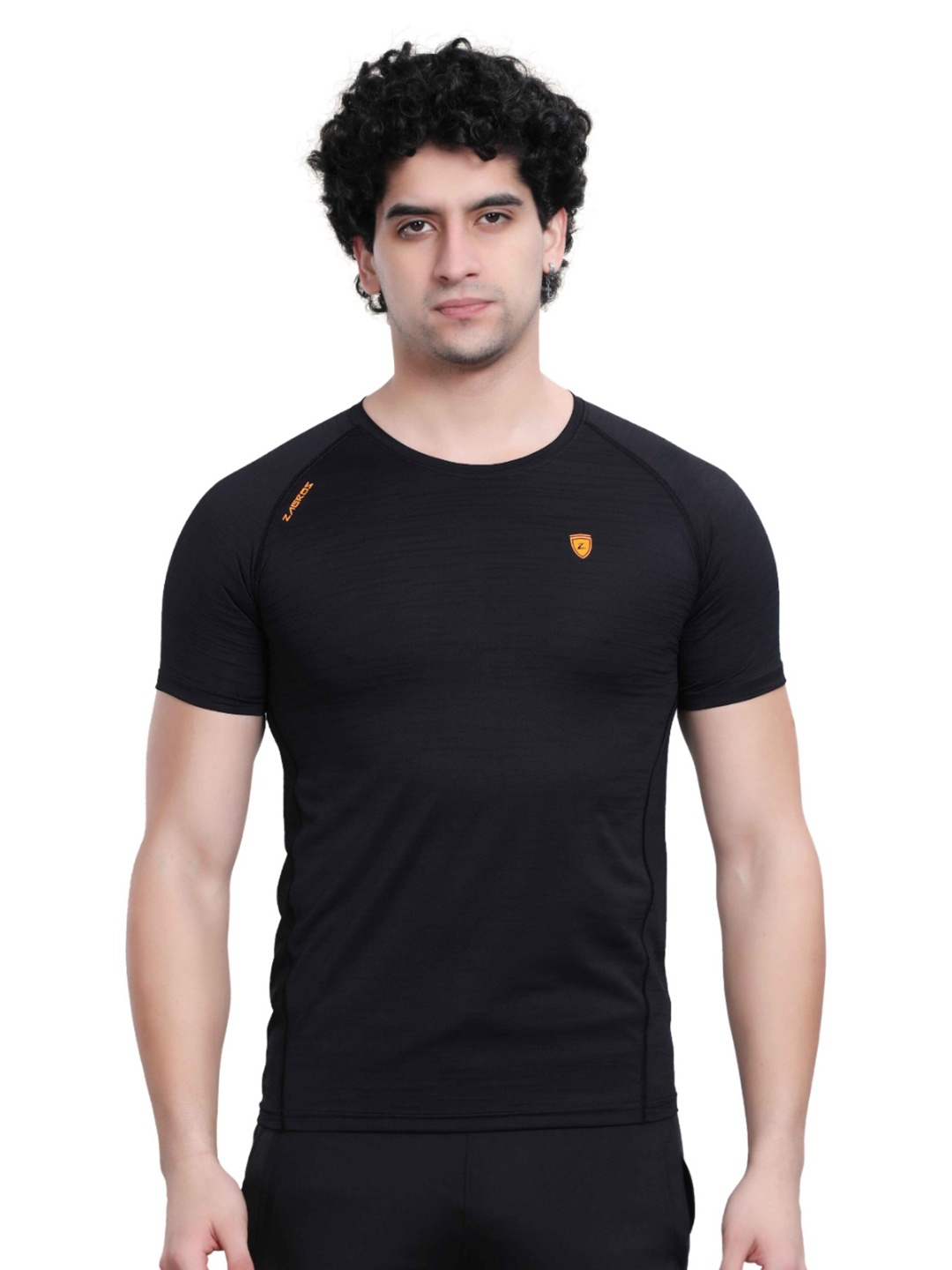 

Z Zagros Men Applique T-shirt, Black
