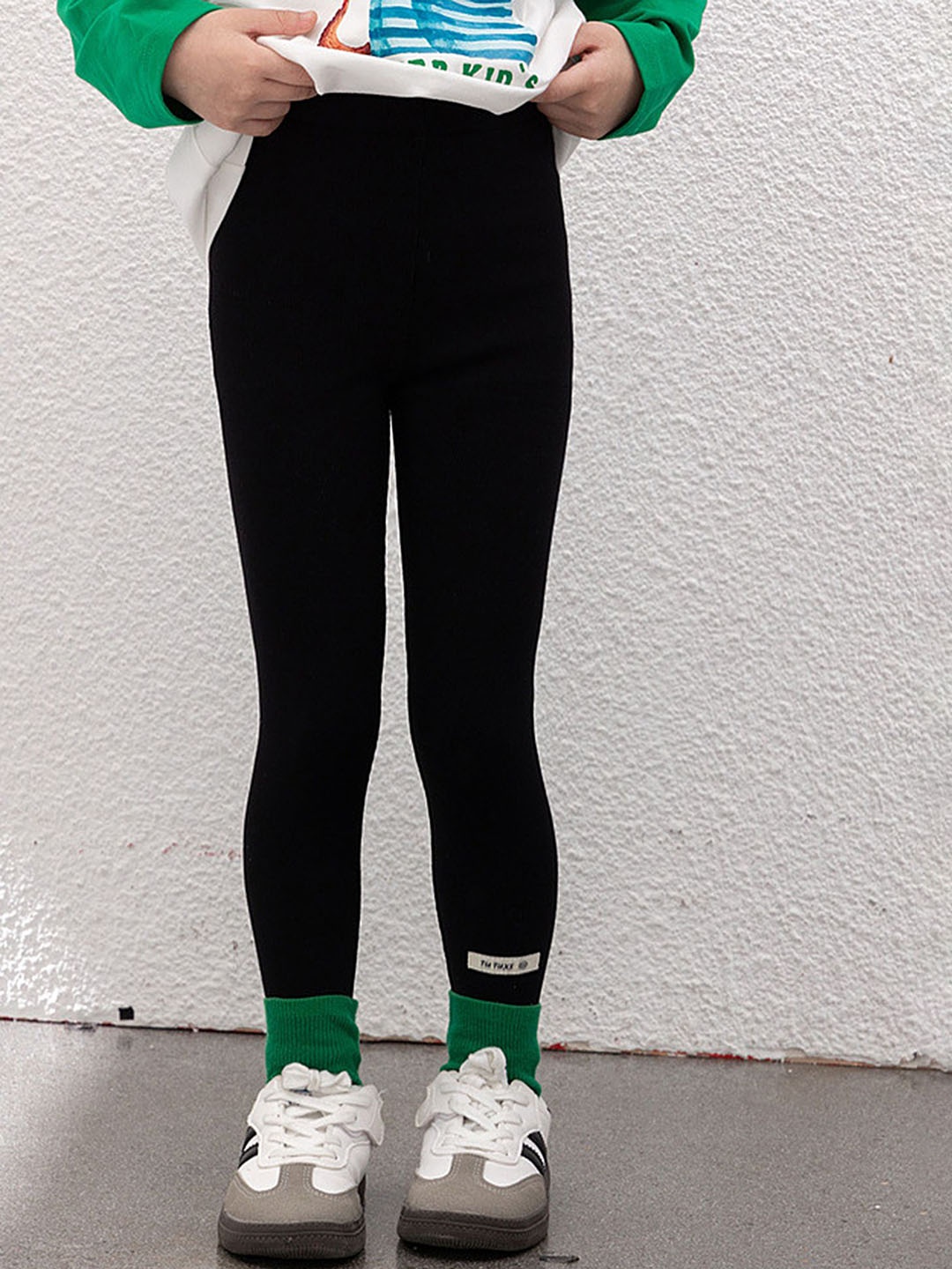 

LULU & SKY Infant Girls Mid-Rise Ankle-Length Leggings, Black