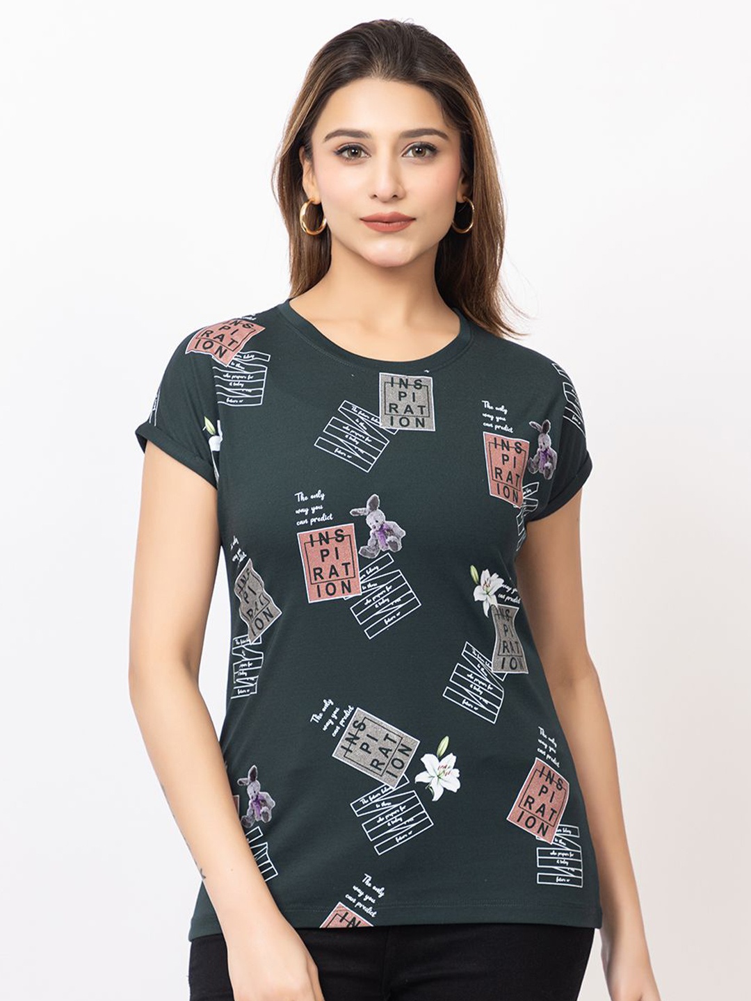 

GFO Print Cotton Top, Green