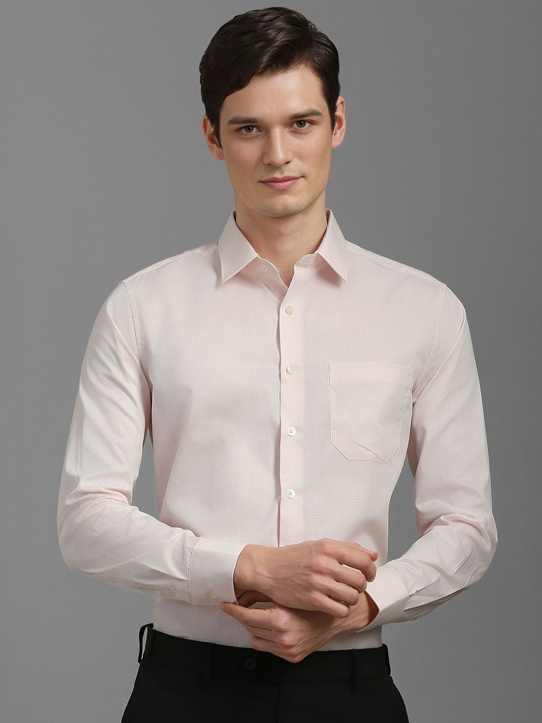 

Louis Philippe Men Slim Fit Opaque Formal Shirt, Beige