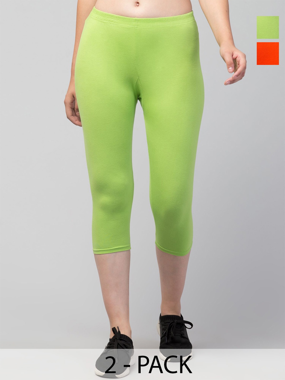 

UllasPemium Women Skinny Fit Capris, Orange