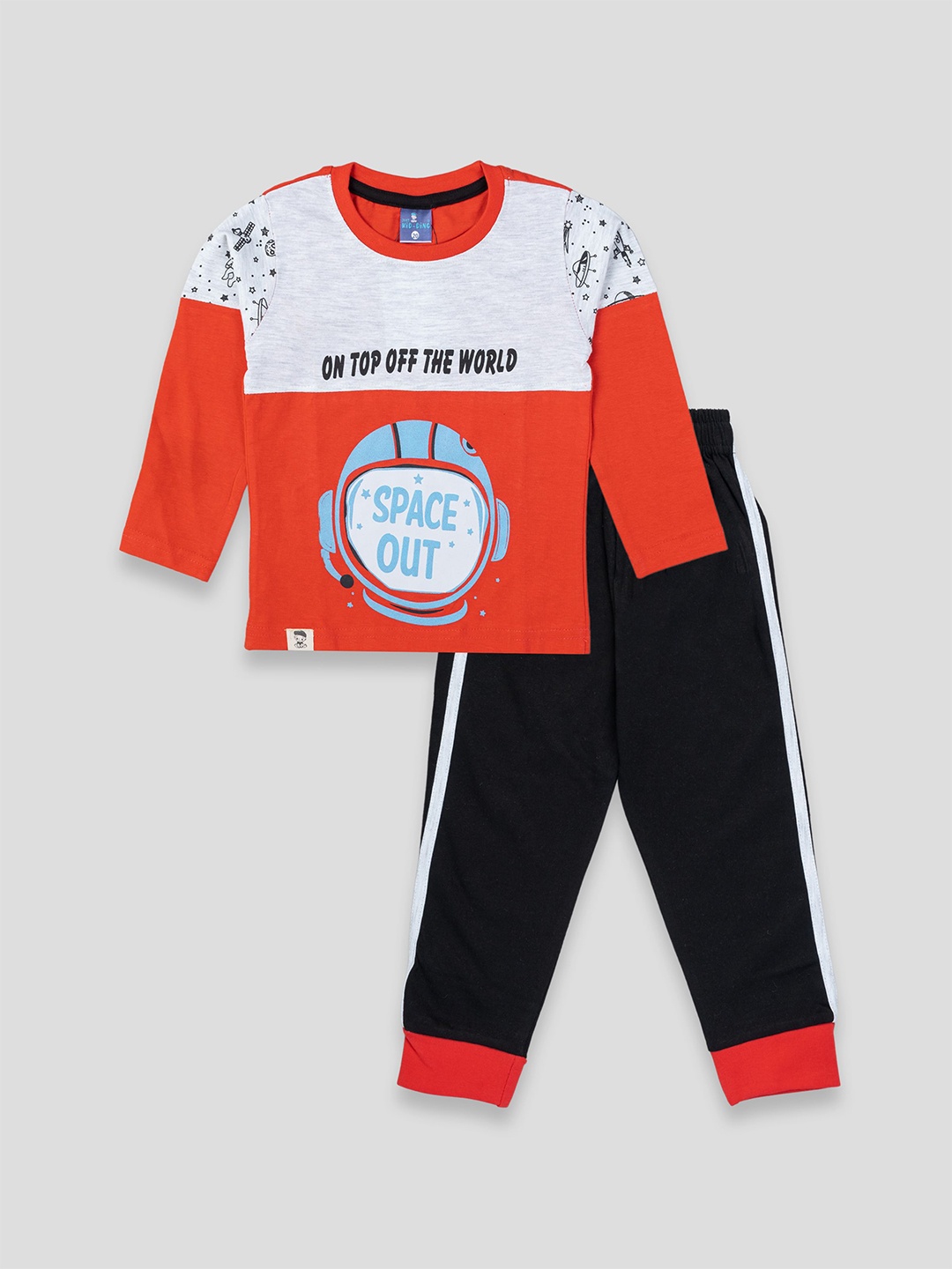 

YK X JUST KiDDiNG Boys Printed T-shirt with Trousers, Red