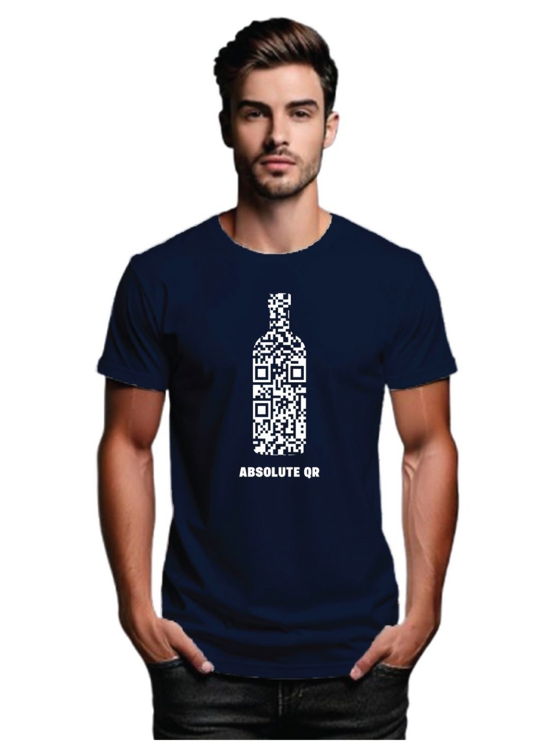 

Tantra Men Typography Printed Applique T-shirt, Navy blue