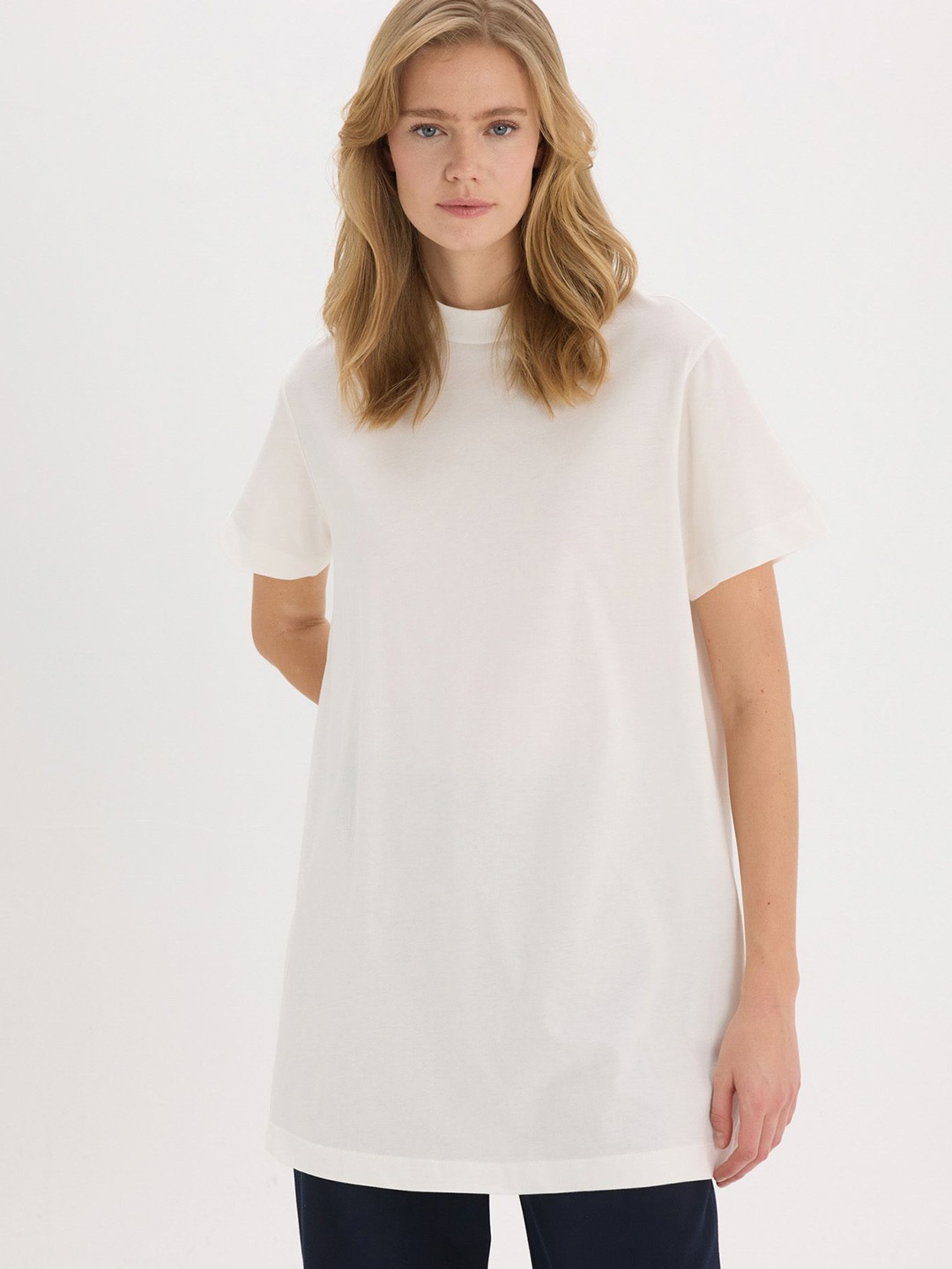 

DeFacto Mandarin Collar Tunic, White