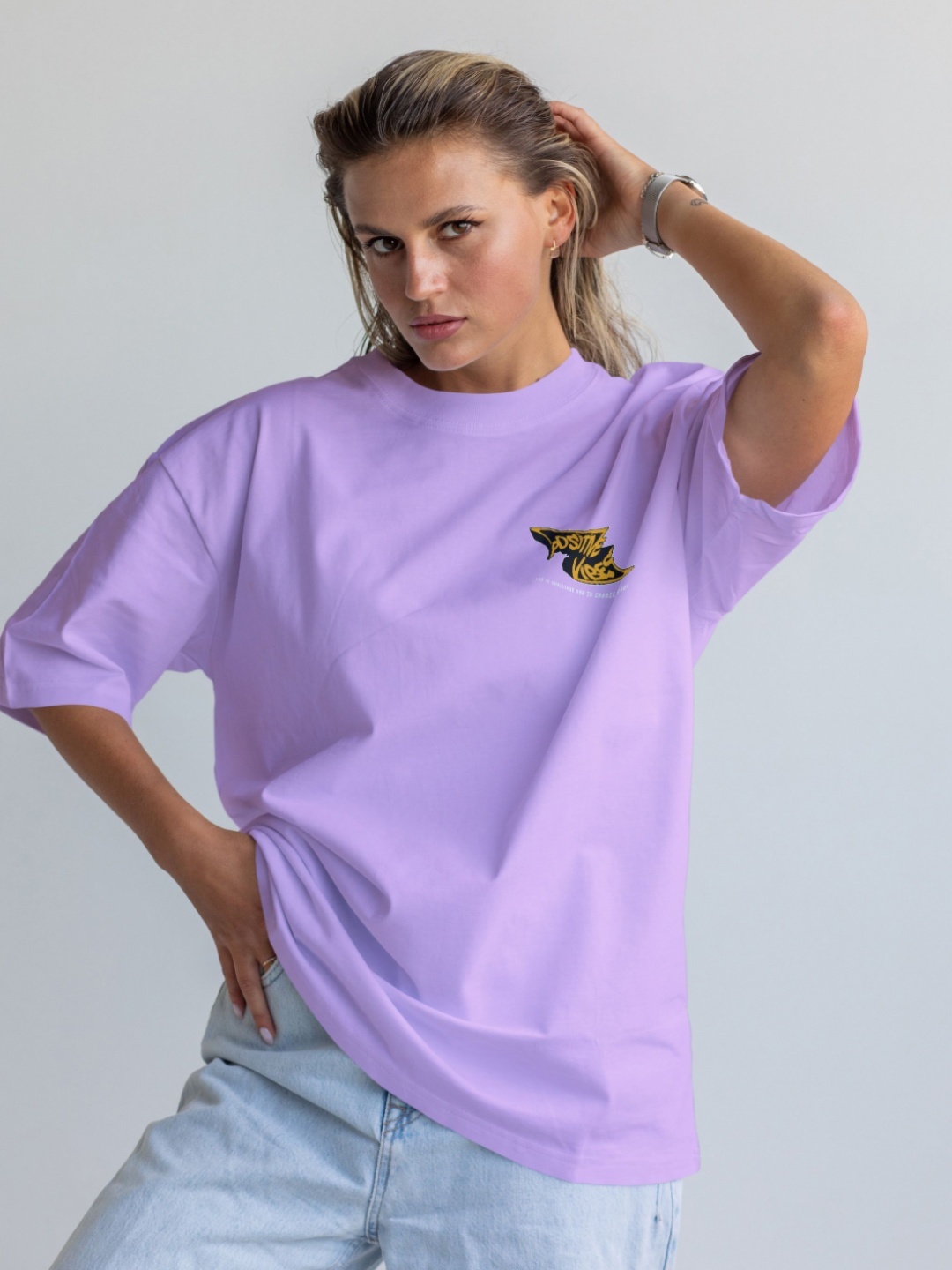

Moda Rapido Women Applique T-shirt, Lavender