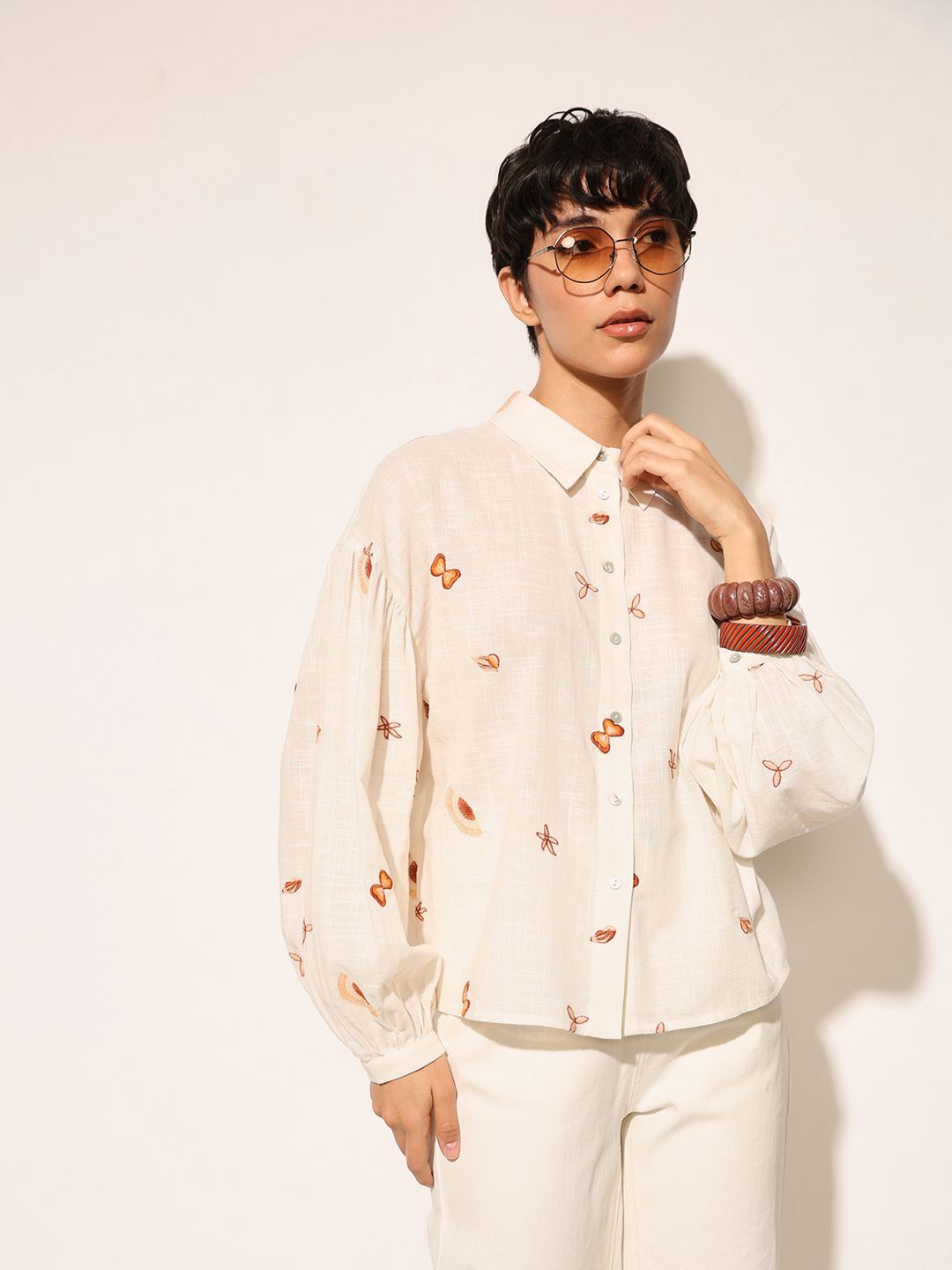 

ONLY Women Opaque Casual Shirt, White
