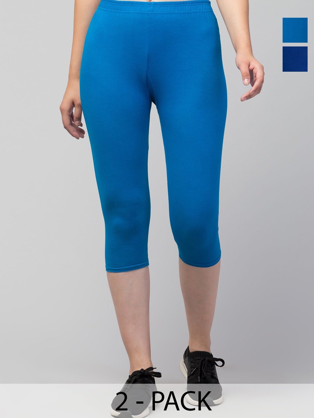 

UllasPemium Women Skinny Fit Capris, Blue