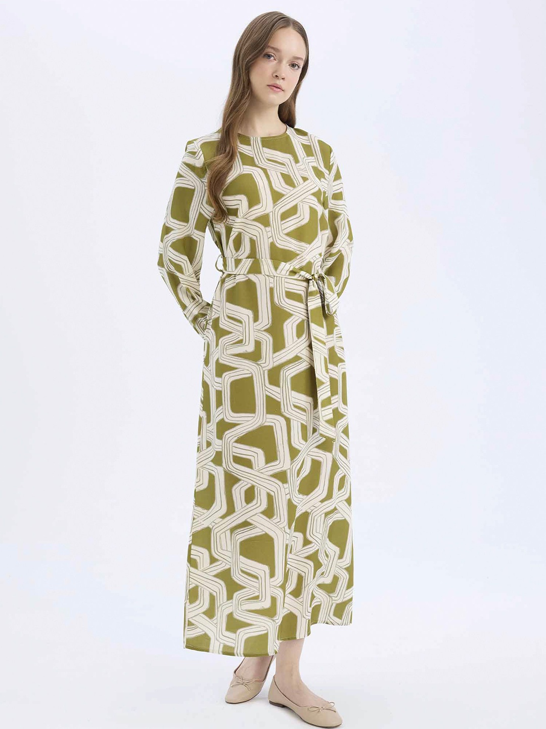 

DeFacto Print Maxi Dress, Na