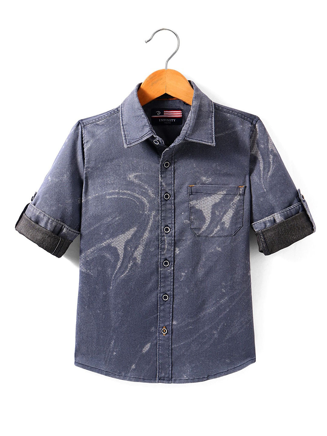 

Infinity Boys Opaque Printed Casual Shirt, Grey