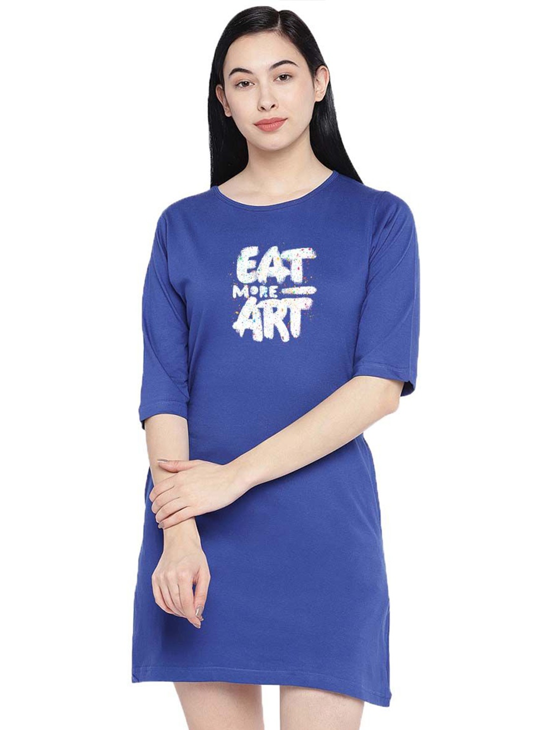 

Moda Rapido Print T-shirt Dress, Blue