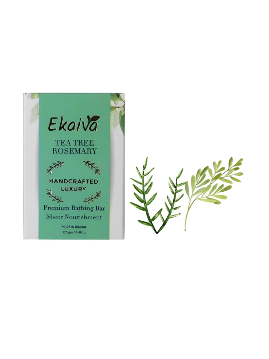 

Ekaiva Organics Tea Tree Rosemary Premium Bathing Bar - 125 g, White