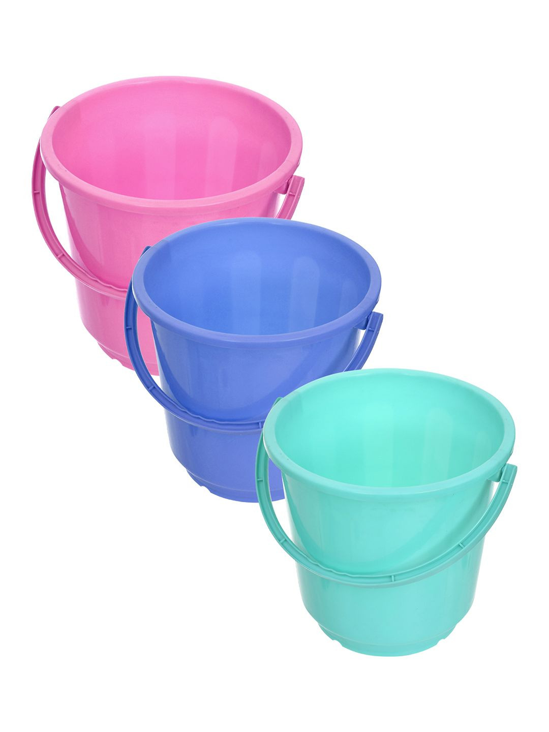 

Kuber Industries Blue & Green 3 piece Solid Plastic Bath Accessories Set