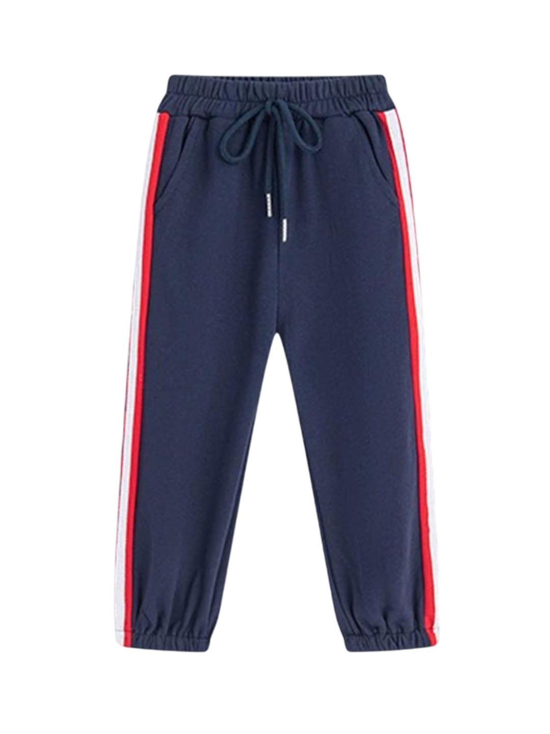 

LULU & SKY Girls Tapered Fit High-Rise Joggers Trousers, Blue