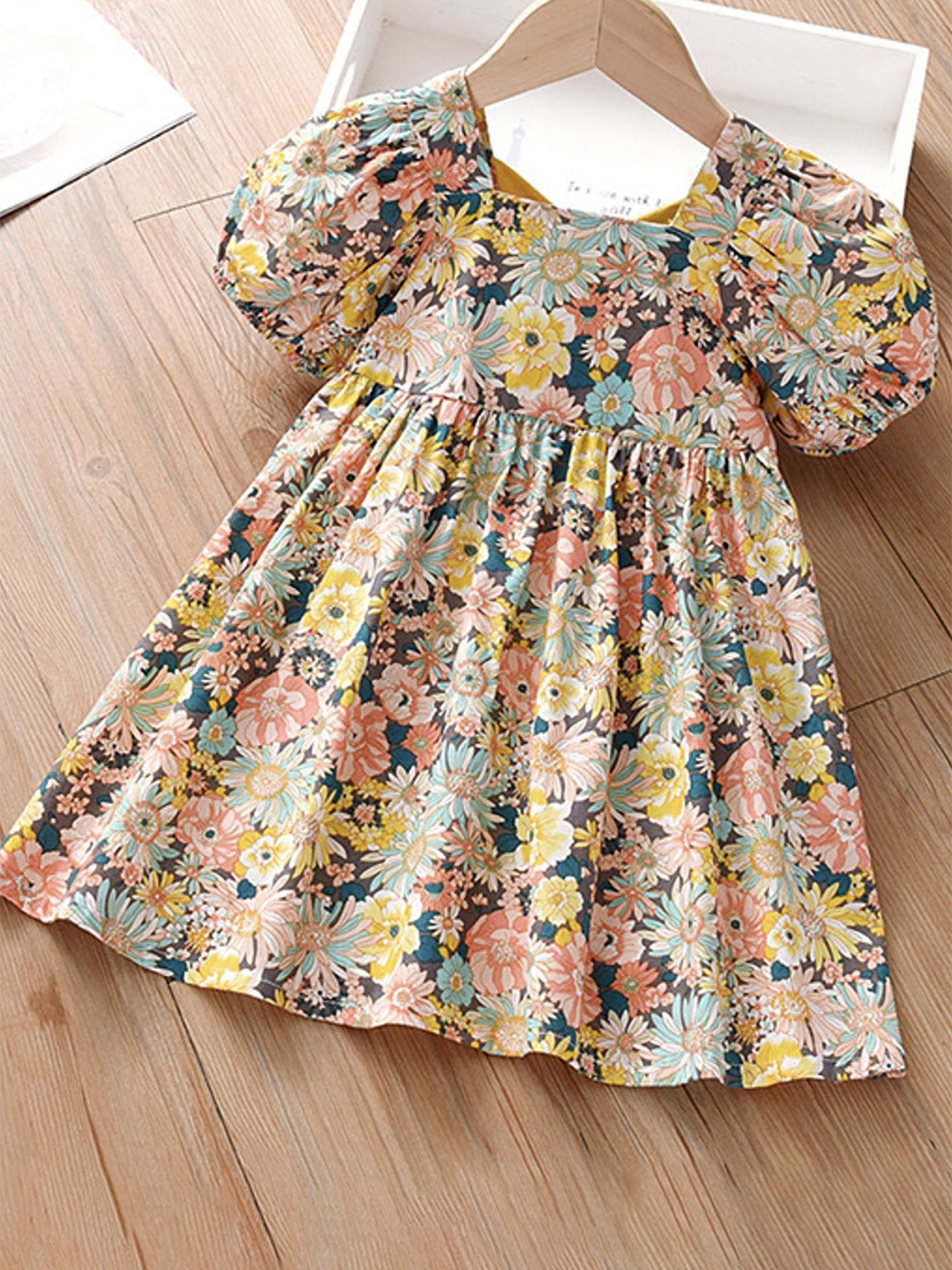 

LULU & SKY Floral Print Cold-Shoulder Fit & Flare Dress, Multi
