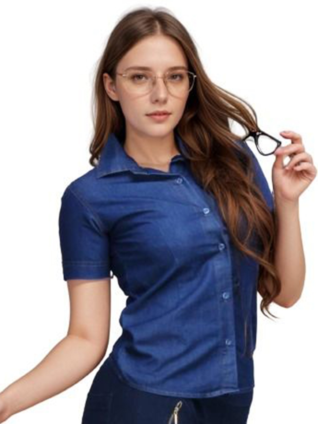 

GIRLS WITH WINGS Women Opaque Casual Shirt, Blue