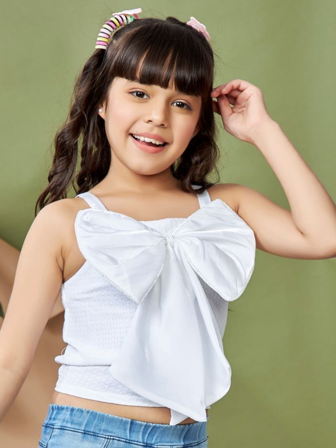 

Peppermint Cotton Crop Top, White