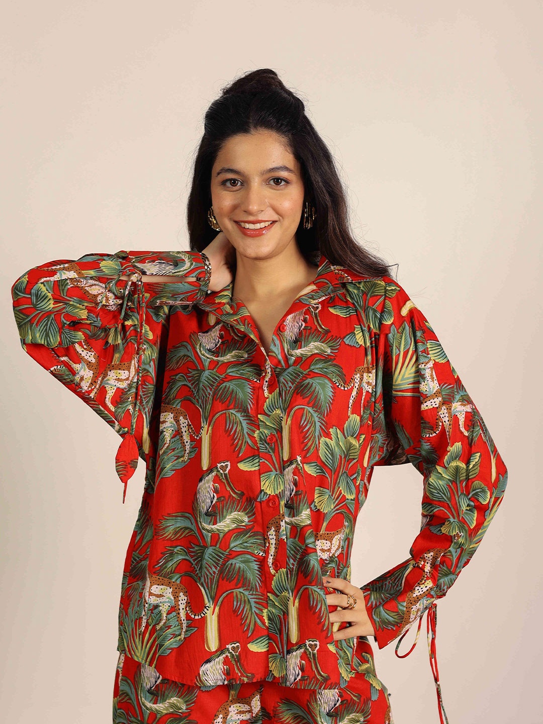

KAORI BY SHREYA AGARWAL Women Floral Opaque Printed Casual Shirt, Red