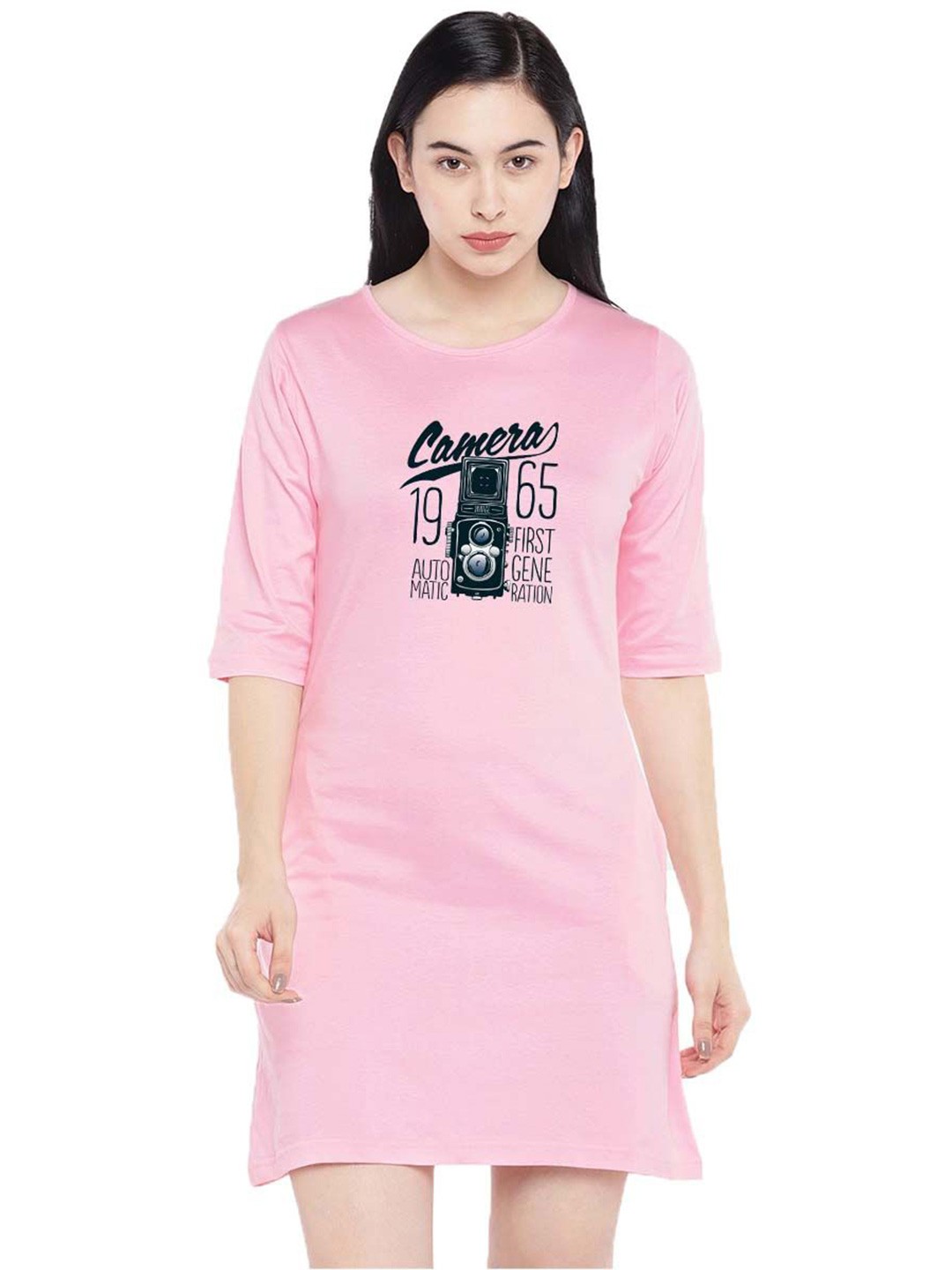 

Moda Rapido Print T-shirt Dress, Pink