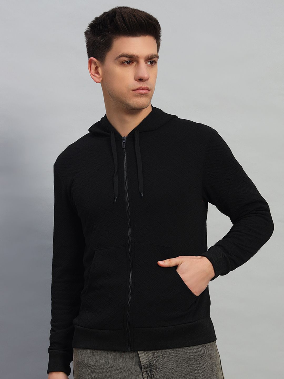 

NATURE CRAFT Men Fleece Lightweight Sporty Jacket, Black