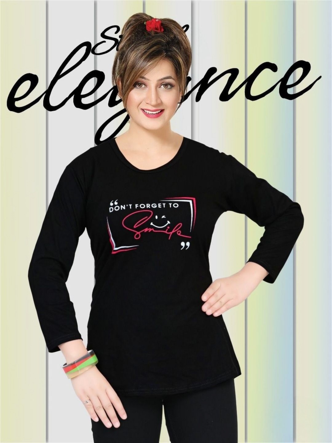 

Harashree Women Printed Bio Finish Pockets T-shirt, Black