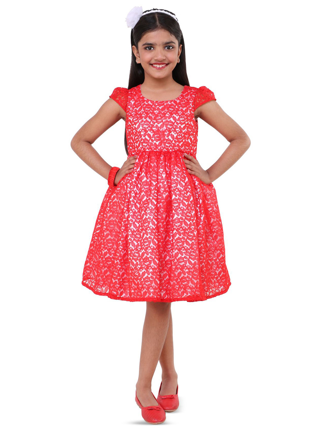 

Wow Princess Lace A-Line Dress, Red