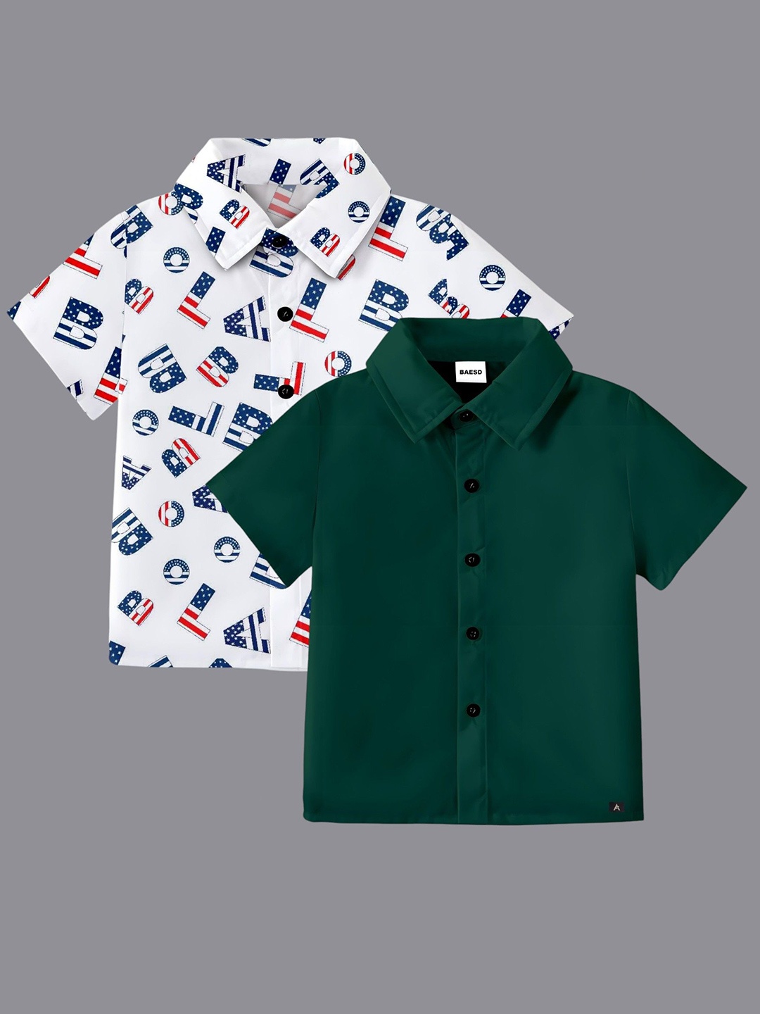 

BAESD Boys Classic Opaque Formal Shirt, Green