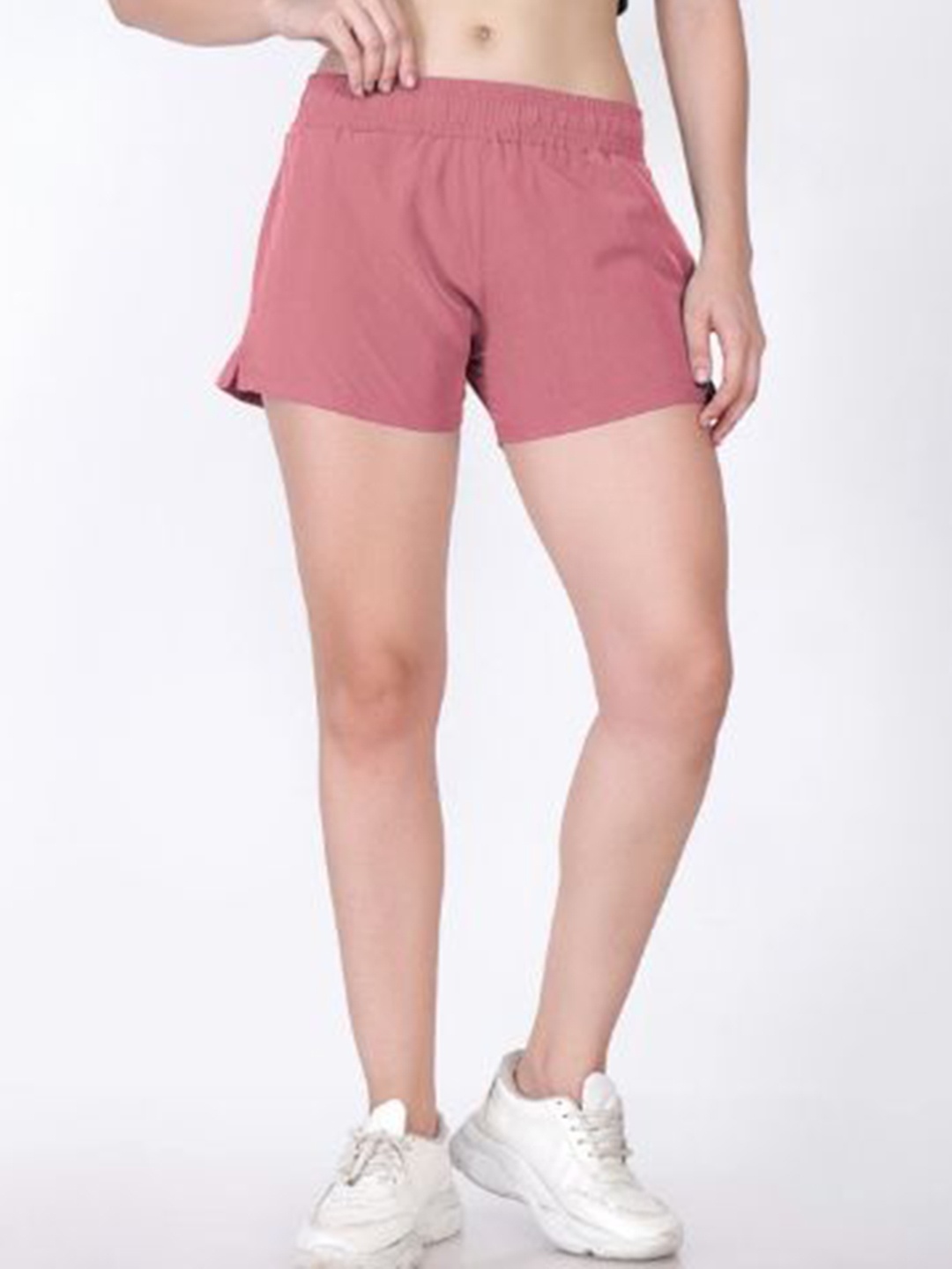 

FLURR Women Low-Rise Sports Shorts, Peach