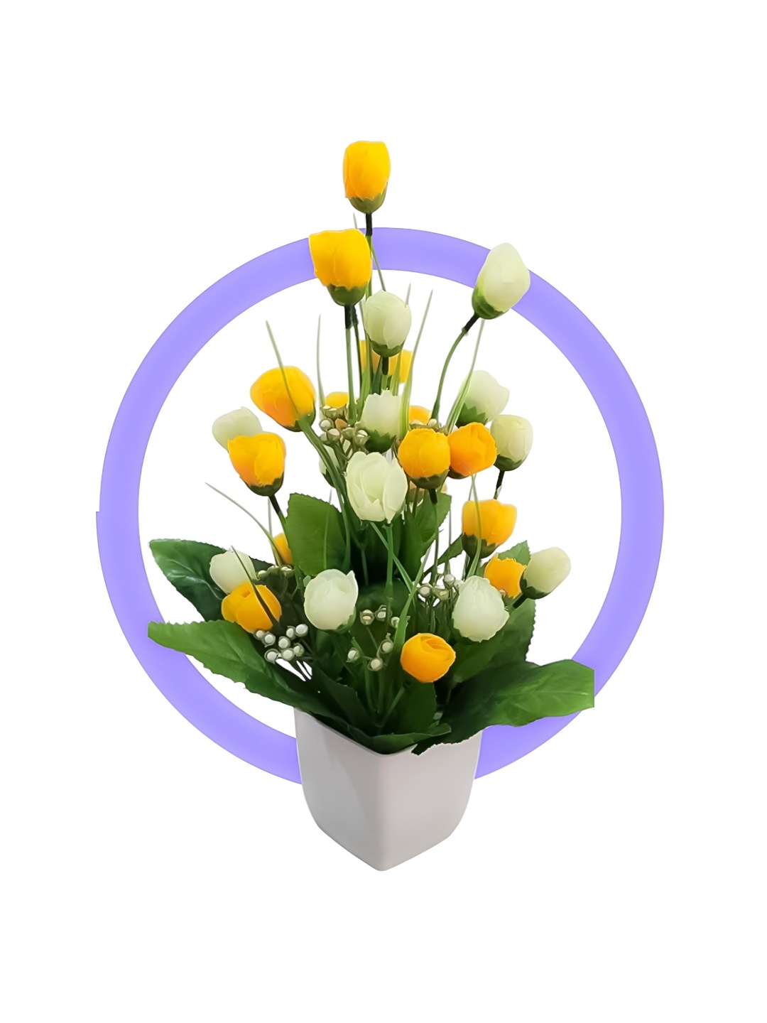 

ZONEZER Yellow 1 Pieces Tulip Artificial Flower With Pot