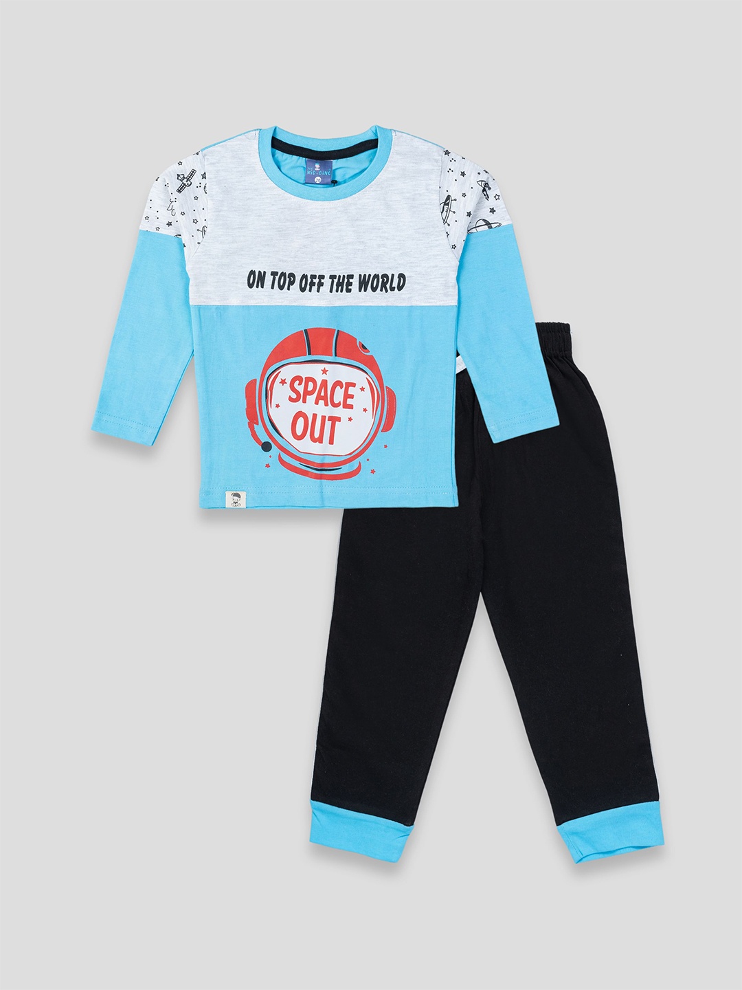 

YK X JUST KiDDiNG Boys Printed T-shirt with Trousers, Blue
