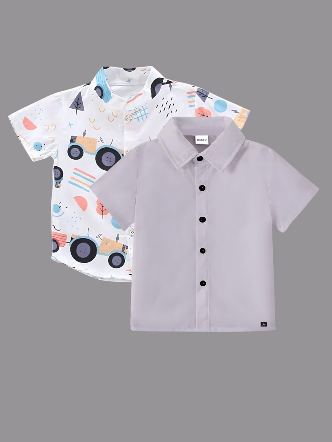 

BAESD Boys Classic Opaque Formal Shirt, Grey