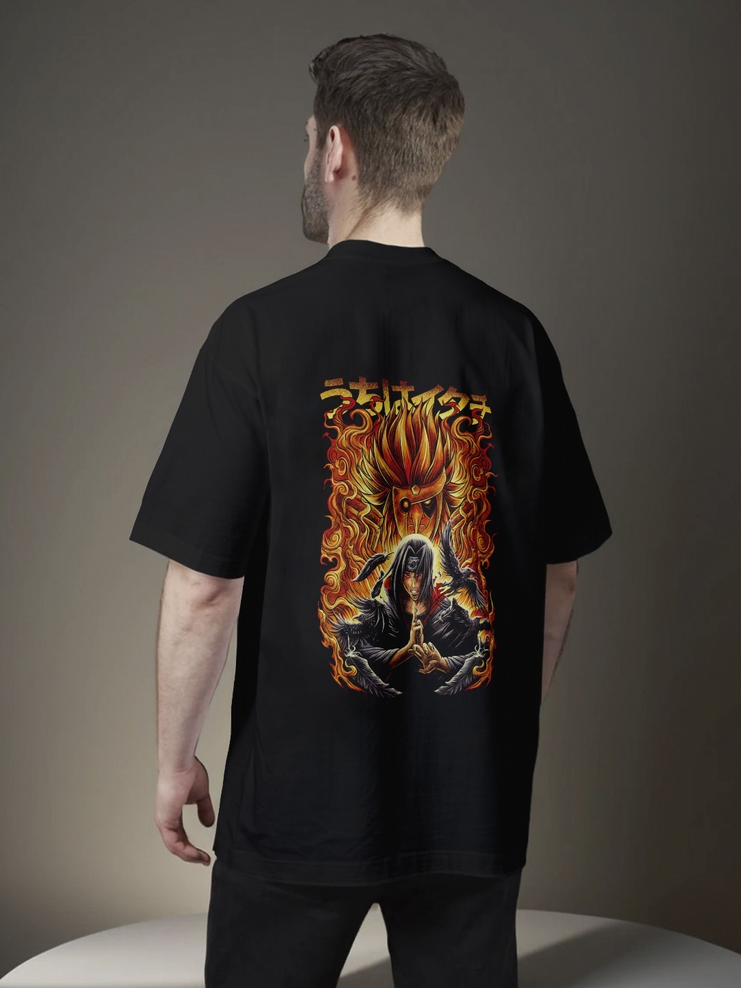 

Moda Rapido Men Printed Applique T-shirt, Black