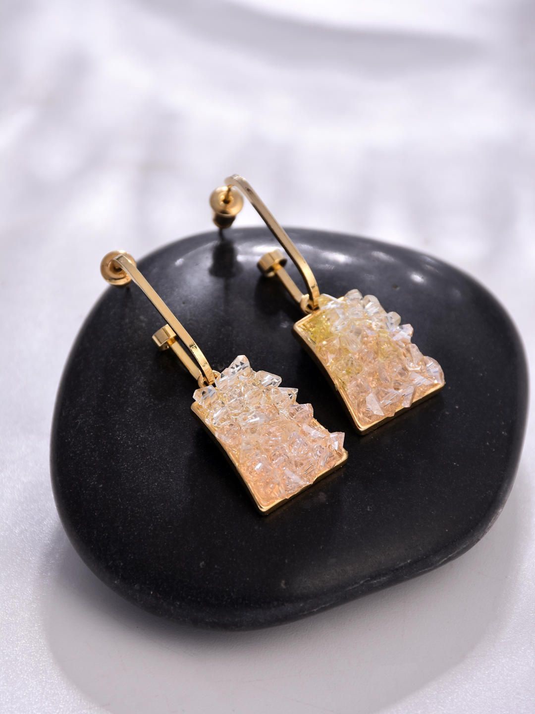 

Reenisaa Contemporary Drop Earrings, Beige