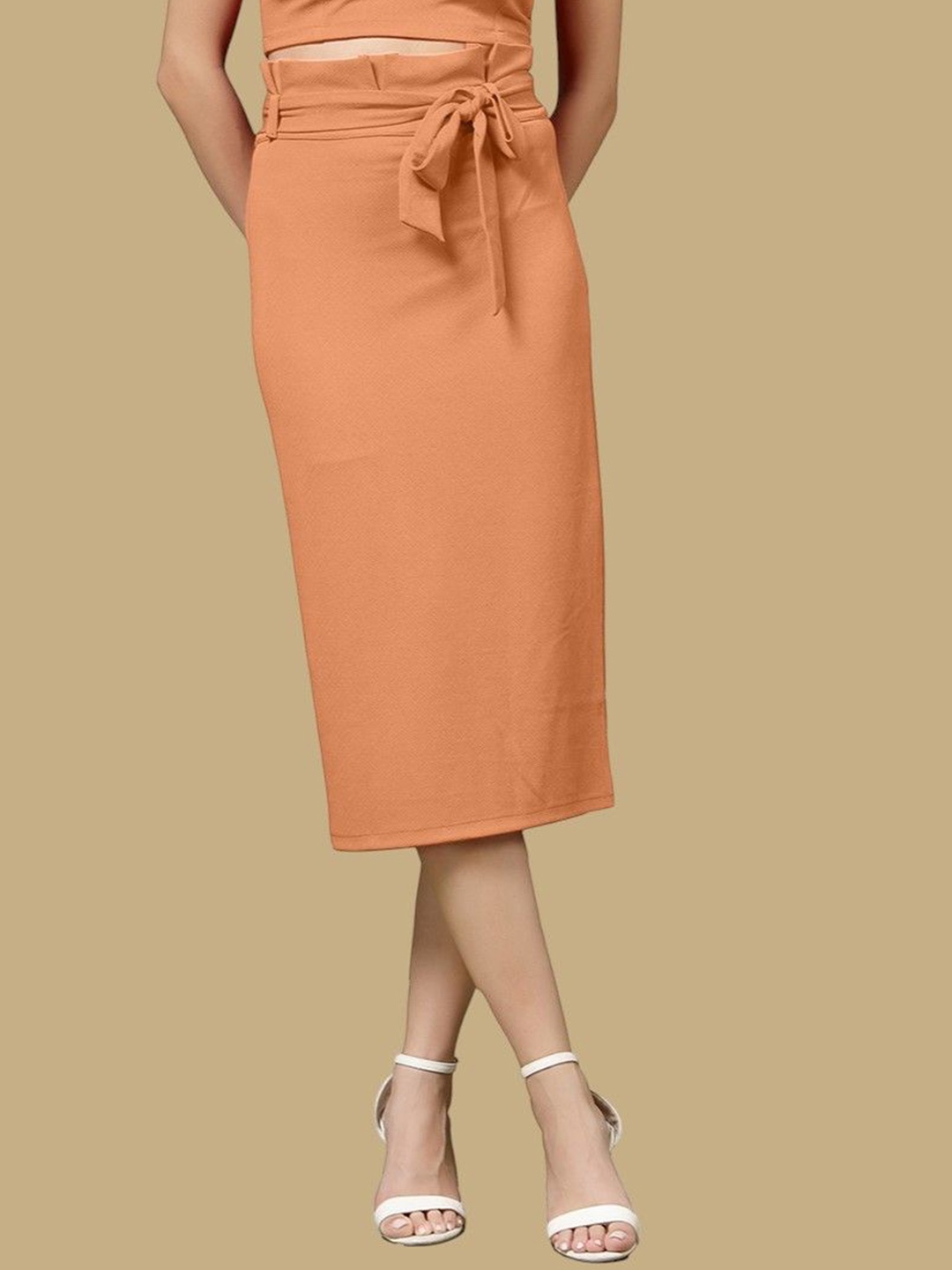 

Chemistry Pencil Midi Skirt, Orange