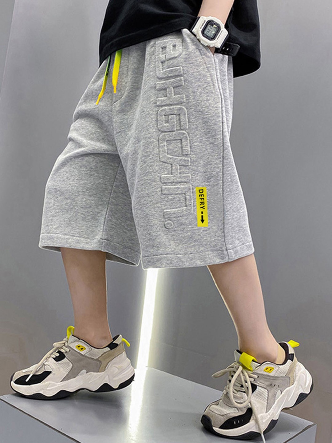 

LULU & SKY Boys High-Rise Sports Shorts, Grey