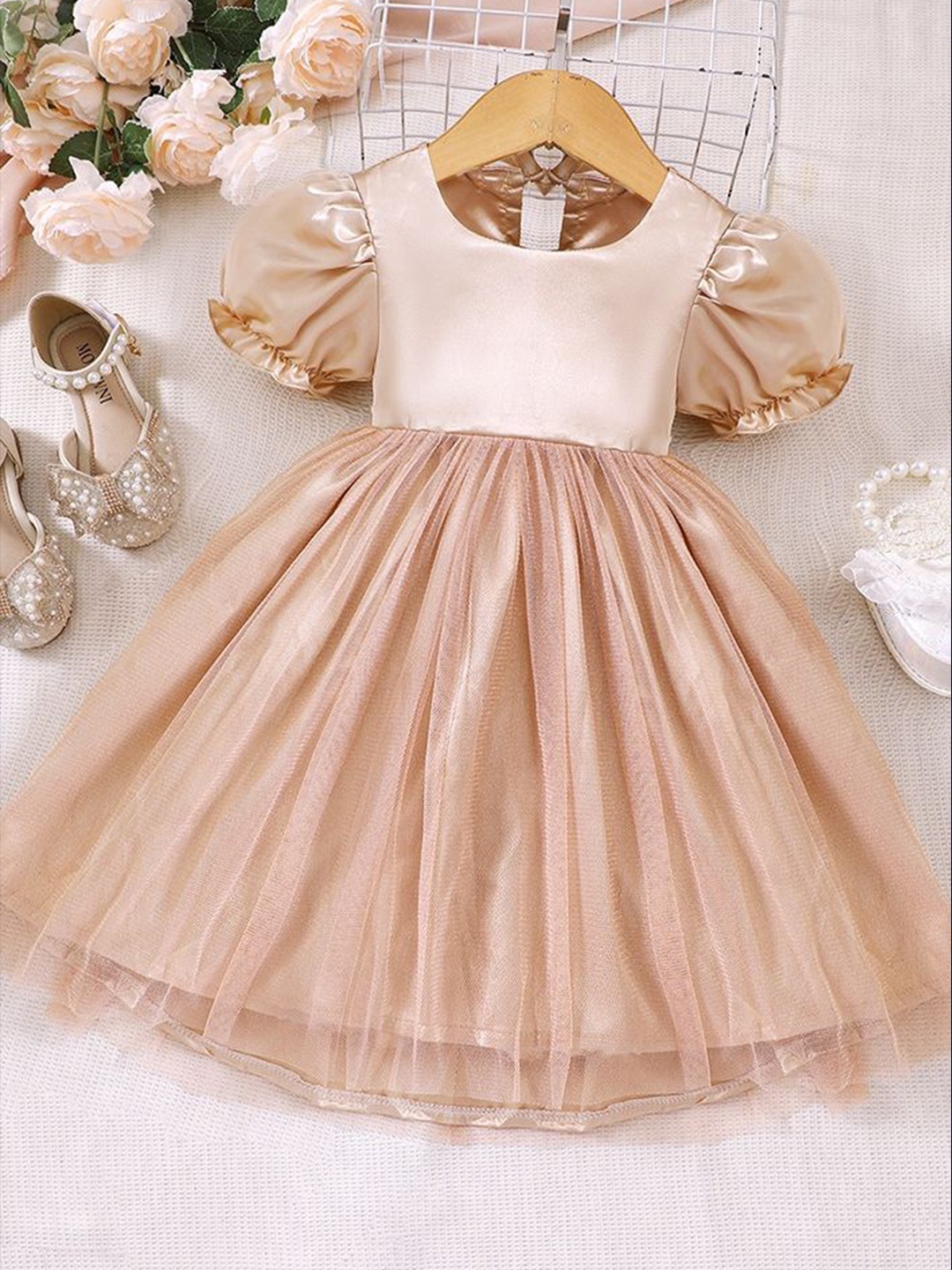 

LULU & SKY Fit & Flare Dress, Beige