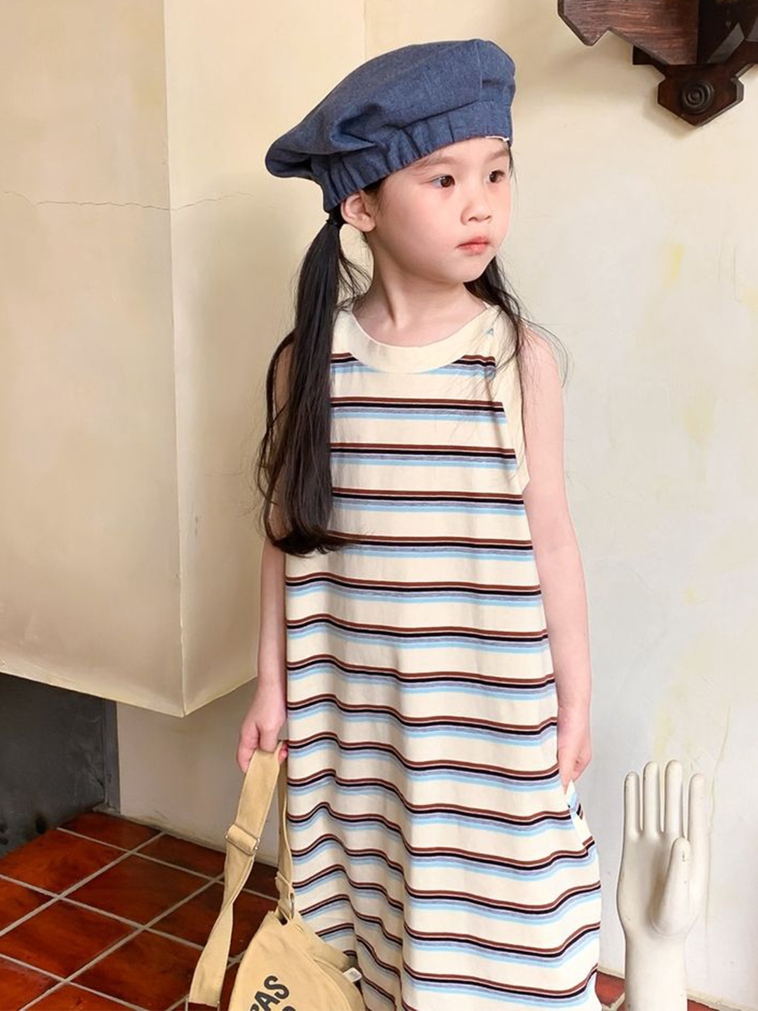 

LULU & SKY Striped Sheath Dress, Beige