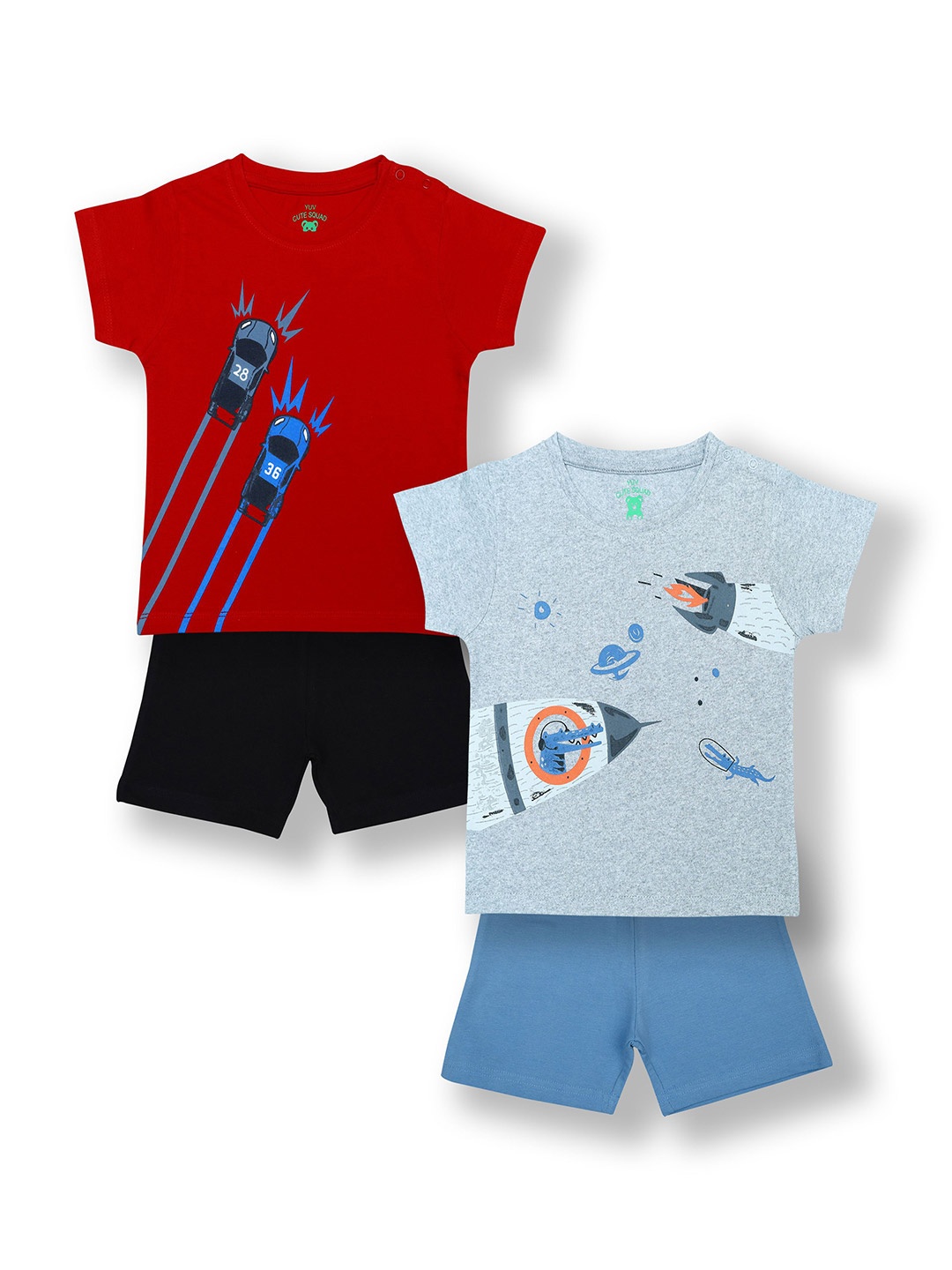

YUV Boys Printed T-shirt with Shorts, Red